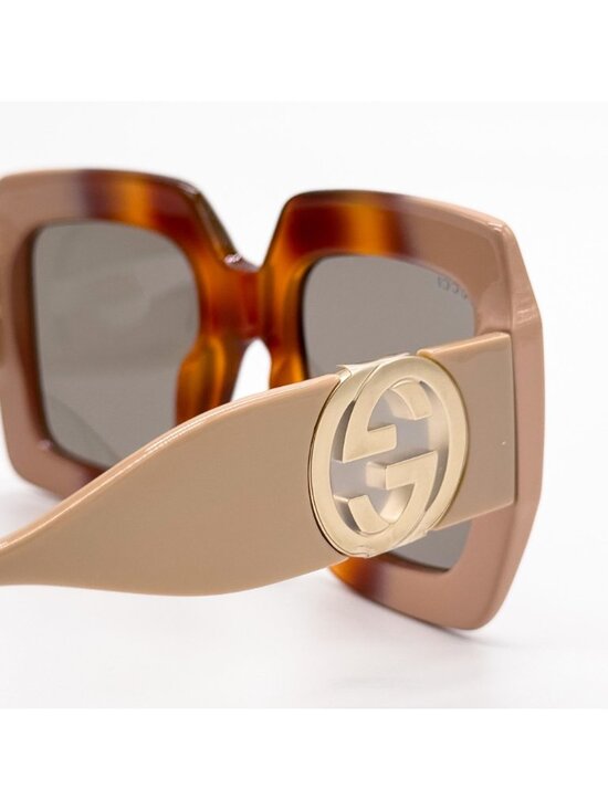 NEW GUCCI SUNGLASSES GG1022S 003 HAVANA WOMEN GUCCI OVERSIZED EYEWEAR WITH CHAIN main image 8